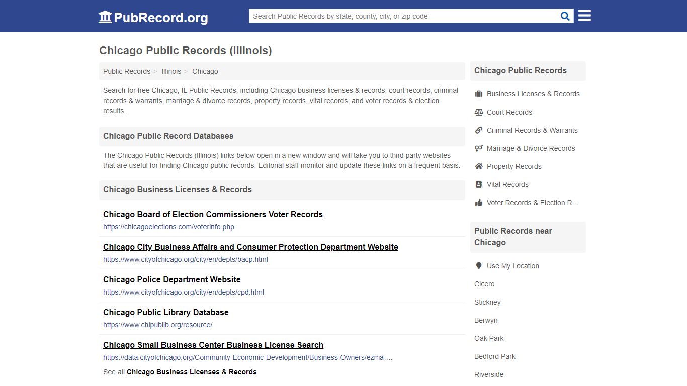 Free Chicago Public Records (Illinois Public Records) - PubRecord.org