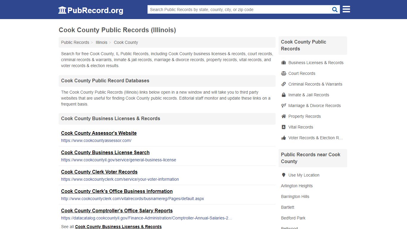 Free Cook County Public Records (Illinois Public Records) - PubRecord.org